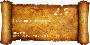 Lámer Hubert névjegykártya